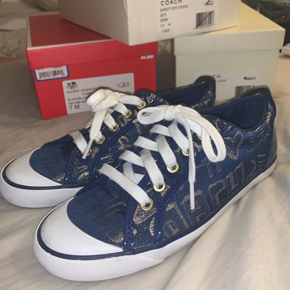 Coach navy Denim Sneakers